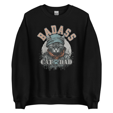 [ID: 145-G129] BADASS CAT DAT Unisex Crew Neck Sweatshirt
