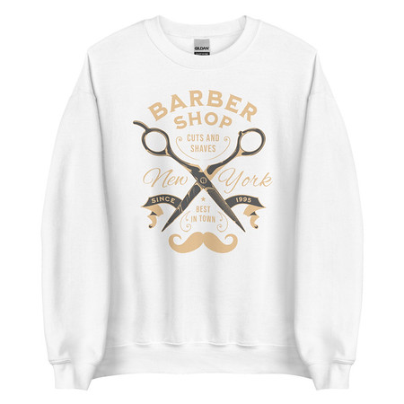 [ID: 145-G139] Barber Shop Cuts & Shaves - Scissor Unisex Crew Neck Sweatshirt