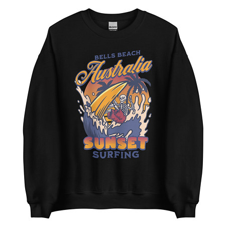 [ID: 145-G180] Bells Beach Australia Sunset Surfing Unisex Crew Neck Sweatshirt