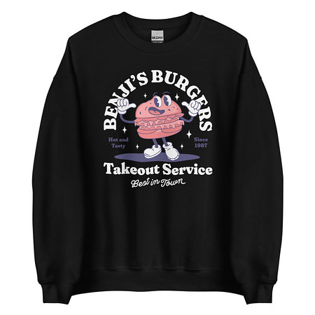 [ID: 145-G182] Benji's Burgers - Fast Food Unisex Crew Neck Sweatshirt