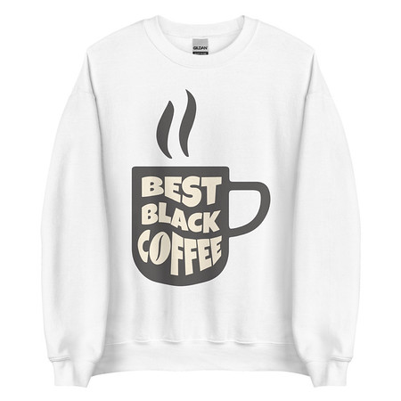 [ID: 145-G185] Best Black Coffee - Hot Cup Unisex Crew Neck Sweatshirt