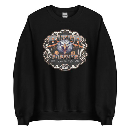 [ID: 145-G208] biker forever Unisex Crew Neck Sweatshirt