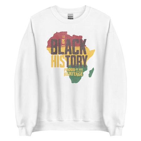 [ID: 145-G217] Black History - Heritage Map Unisex Crew Neck Sweatshirt