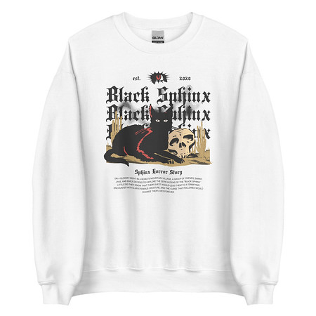 [ID: 145-G230] Black Sphinx Unisex Crew Neck Sweatshirt