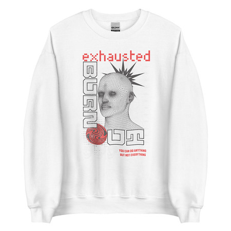 [ID: 145-G298] Burn Out - Futuristic 3D Head Unisex Crew Neck Sweatshirt