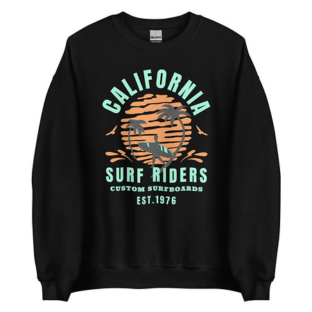 [ID: 145-G317] California Surf Riders - Beach Unisex Crew Neck Sweatshirt