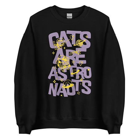 [ID: 145-G346] Cats are Astronauts Unisex Crew Neck Sweatshirt