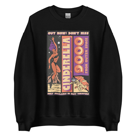 [ID: 145-G378] Cinderella 9000 - Retro Astronaut Unisex Crew Neck Sweatshirt
