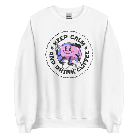 [ID: 145-G409] Colorful Fun Retro Style Coffee Quote Unisex Crew Neck Sweatshirt