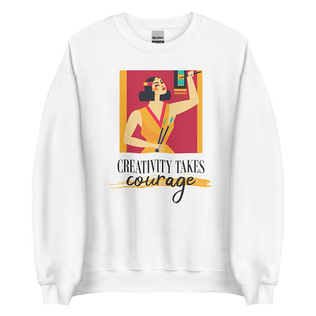 [ID: 145-G434] Creativity Takes Courage Unisex Crew Neck Sweatshirt