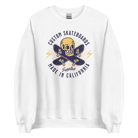 [ID: 145-G446] Custom Skateboards - Skull Unisex Crew Neck Sweatshirt