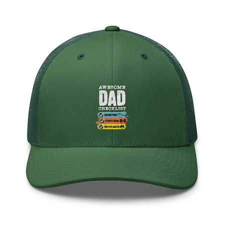 [ID: 252-G120] Awesome Dad Checklist Retro Trucker Hat
