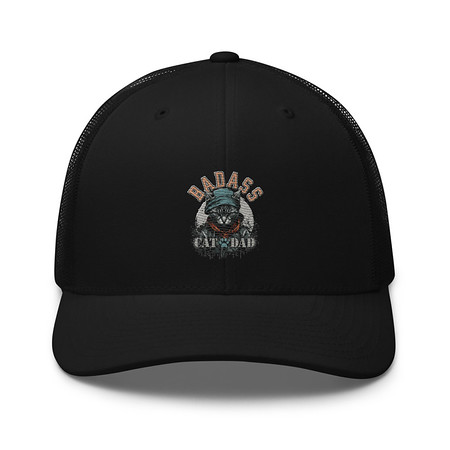 [ID: 252-G129] BADASS CAT DAT Retro Trucker Hat