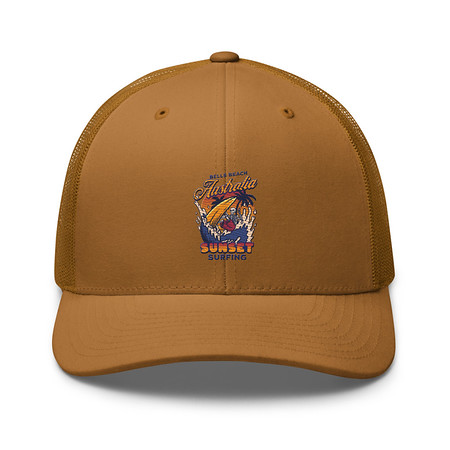 [ID: 252-G180] Bells Beach Australia Sunset Surfing Retro Trucker Hat