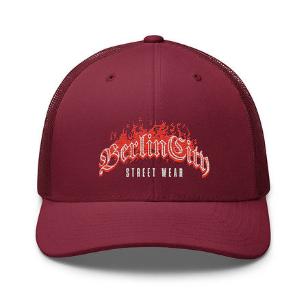 [ID: 252-G183] Berlin City Streetwear - Fire Retro Trucker Hat