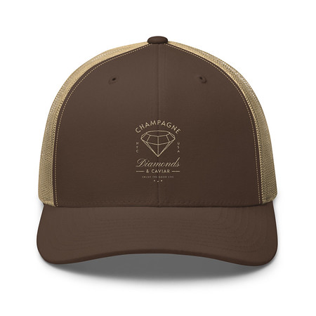 [ID: 252-G215] Black Diamonds - Elegant Retro Trucker Hat