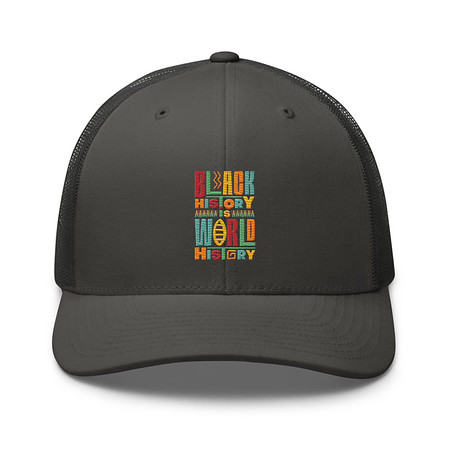 [ID: 252-G218] Black History Is World History - Colorful Typography Retro Trucker Hat