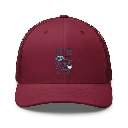 [ID: 252-G227] Black Magic Coffee - Simple Cup Retro Trucker Hat
