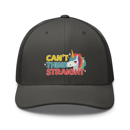 [ID: 252-G328] Can't Think Straight (2) Retro Trucker Hat