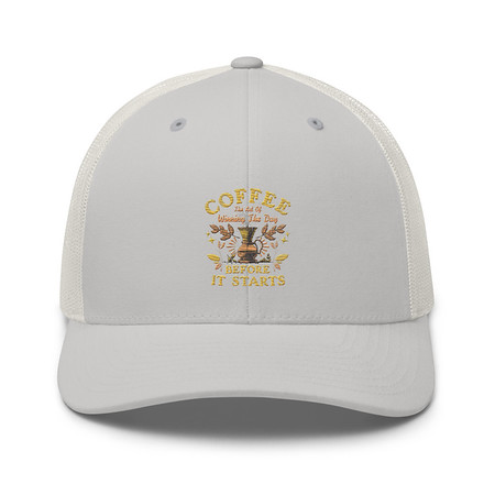 [ID: 252-G405] Coffee, The art of Winning The Day Retro Trucker Hat