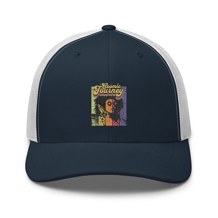 [ID: 252-G422] Cosmic Journey Rainbow Retro Retro Trucker Hat