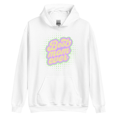 [ID: 146-G188] Best Mom Ever - Retro Typography Unisex Heavy Blend Hoodie
