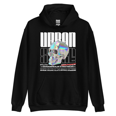 [ID: 146-G213] Black 3D Skull Unisex Heavy Blend Hoodie