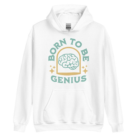 [ID: 146-G260] Born To Be Genius - Brain Unisex Heavy Blend Hoodie