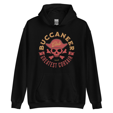 [ID: 146-G293] Buccaneer Club - Pirate Skull Unisex Heavy Blend Hoodie
