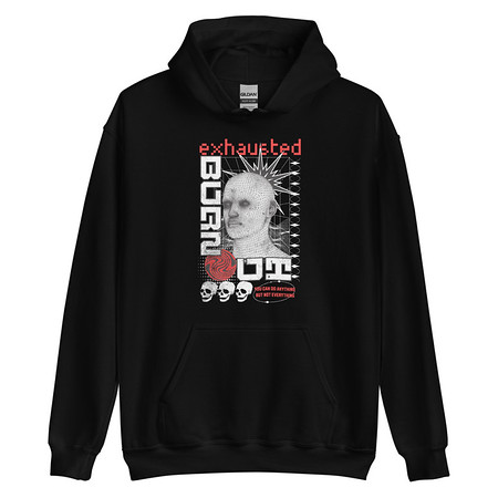 [ID: 146-G298] Burn Out - Futuristic 3D Head Unisex Heavy Blend Hoodie