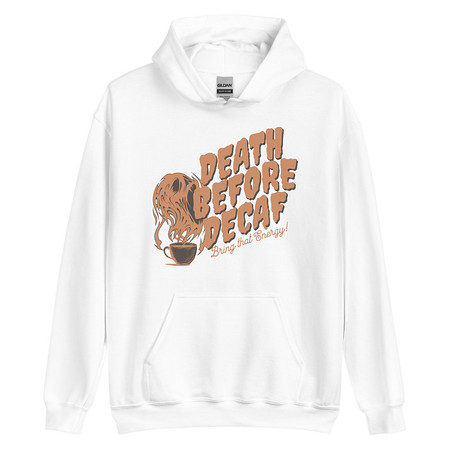 [ID: 146-G475] Death Before Decaf - Coffee Unisex Heavy Blend Hoodie