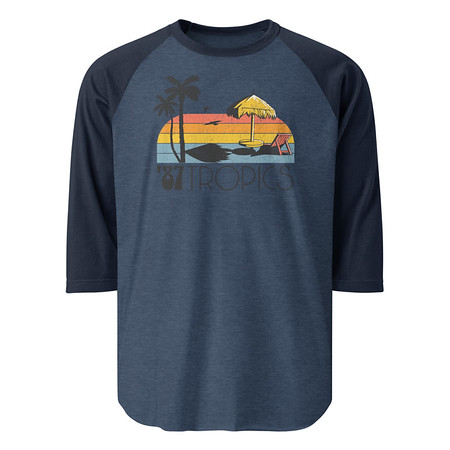 [ID: 233-G2] '87 Tropics Unisex 3/4 Sleeve Raglan Shirt