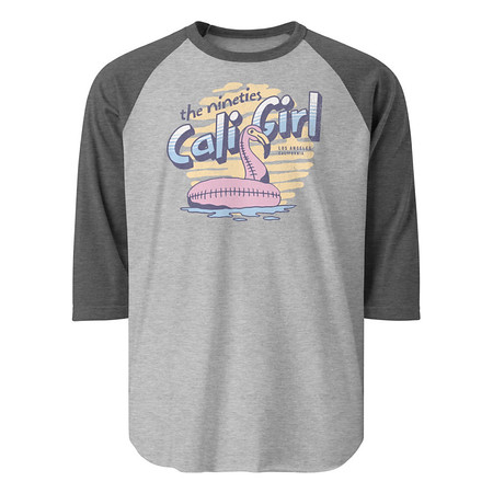[ID: 233-G13] 90's Cali Girl Unisex 3/4 Sleeve Raglan Shirt