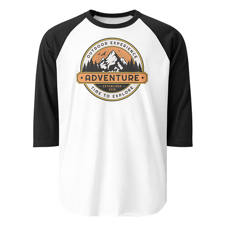 [ID: 233-G26] Adventure - Outdoor Mountain Unisex 3/4 Sleeve Raglan Shirt