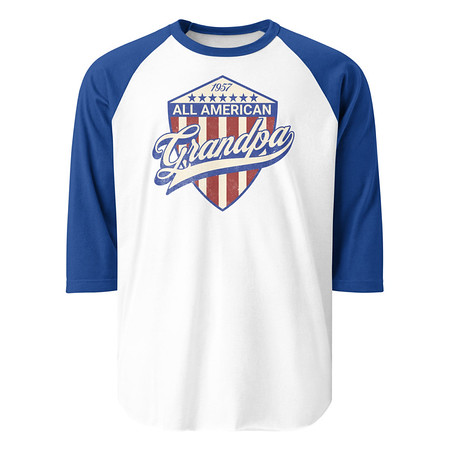 [ID: 233-G41] all american grandpa Unisex 3/4 Sleeve Raglan Shirt