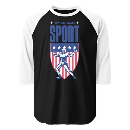 [ID: 233-G71] American Football Sport Unisex 3/4 Sleeve Raglan Shirt