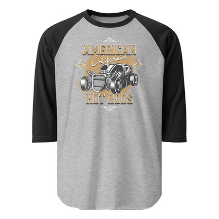 [ID: 233-G73] American Hot Rods Unisex 3/4 Sleeve Raglan Shirt