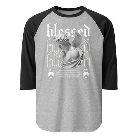 [ID: 233-G81] Angel Unisex 3/4 Sleeve Raglan Shirt