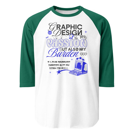 [ID: 233-G92] Anti-design  Unisex 3/4 Sleeve Raglan Shirt