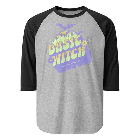 [ID: 233-G146] Basic Witch - Halloween Unisex 3/4 Sleeve Raglan Shirt