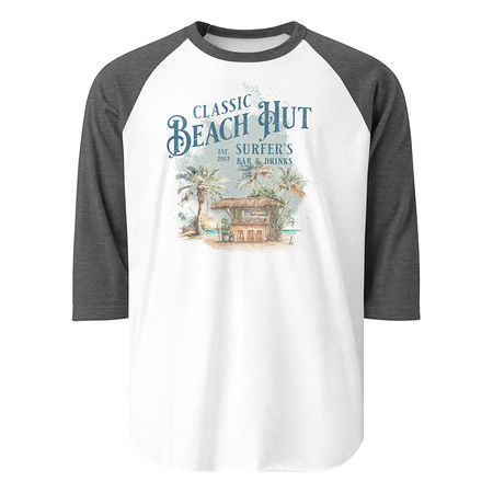 [ID: 233-G166] Beach Hut Unisex 3/4 Sleeve Raglan Shirt