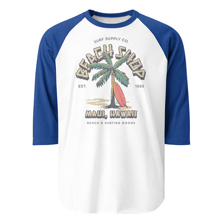 [ID: 233-G169] Beach Shop Unisex 3/4 Sleeve Raglan Shirt
