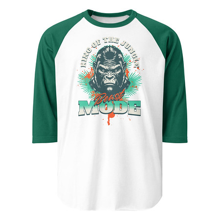 [ID: 233-G171] Beast Mode Unisex 3/4 Sleeve Raglan Shirt