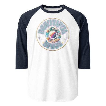 [ID: 233-G173] Beautiful Space Unisex 3/4 Sleeve Raglan Shirt