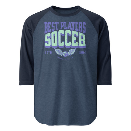 [ID: 233-G190] Best Players Soccer Unisex 3/4 Sleeve Raglan Shirt
