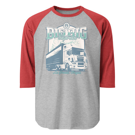 [ID: 233-G202] Big Rig Express Unisex 3/4 Sleeve Raglan Shirt