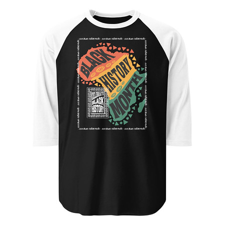 [ID: 233-G222] Black History Month - Tribal History Unisex 3/4 Sleeve Raglan Shirt