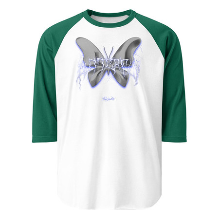 [ID: 233-G302] Butterfly Unisex 3/4 Sleeve Raglan Shirt