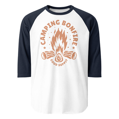 [ID: 233-G324] Camping Bonfire - Firewood Unisex 3/4 Sleeve Raglan Shirt