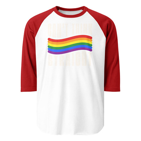 [ID: 233-G329] Can't Think Straight Unisex 3/4 Sleeve Raglan Shirt
